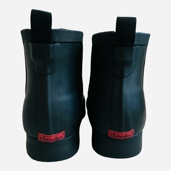Chooka Women’s Black Rubber Chelsea Rain Boots Size 10 Waterproof Booties - Picture 8 of 9